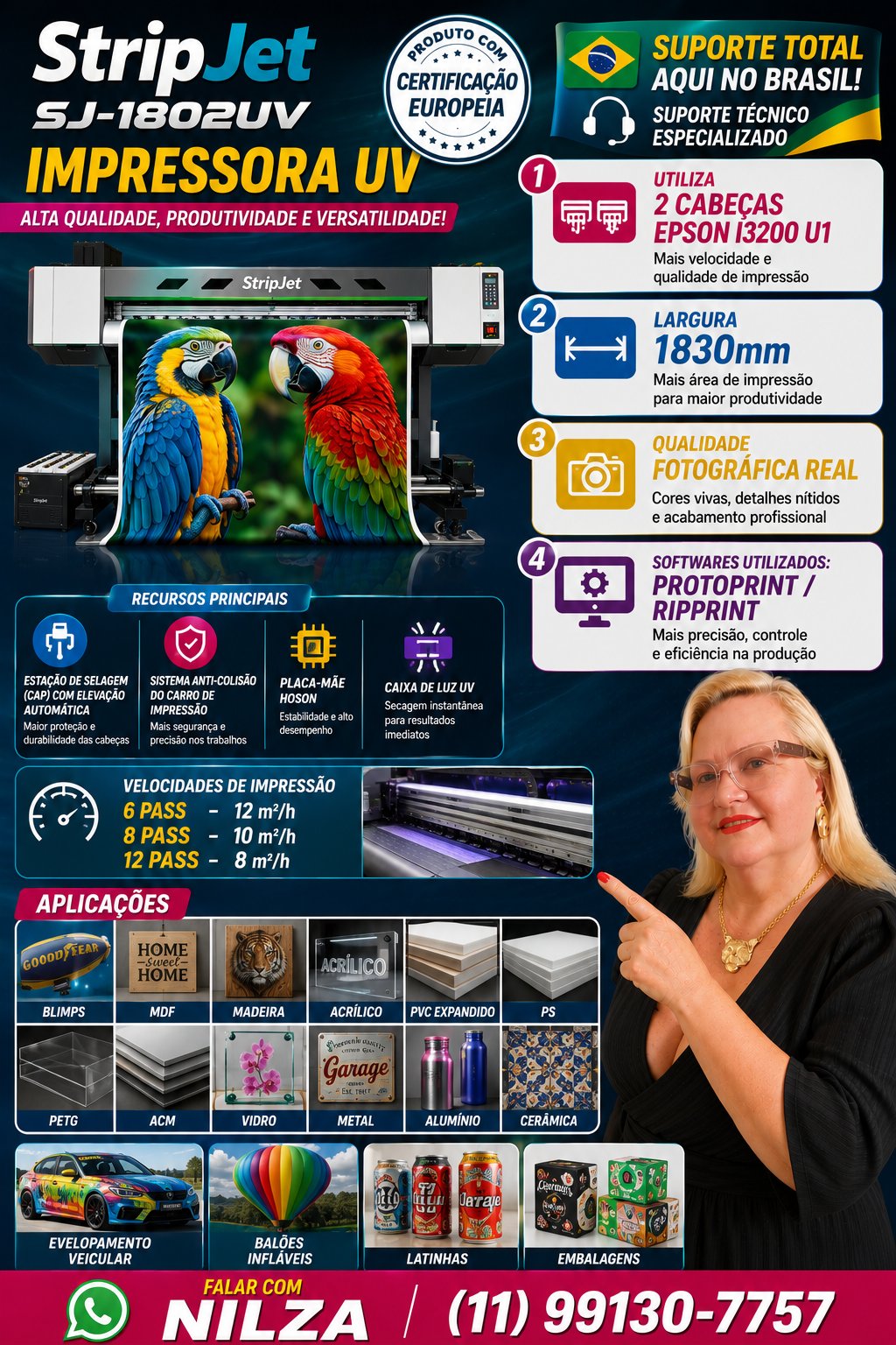 Flyer completo StripJet SJ-1802UV: características e aplicações