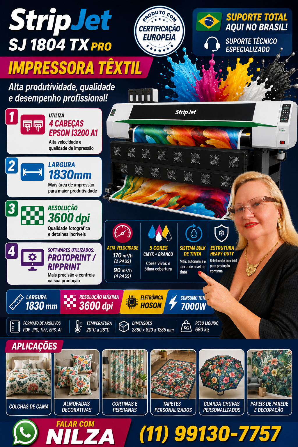 Flyer completo StripJet SJ 1804 TX PRO: características e aplicações
