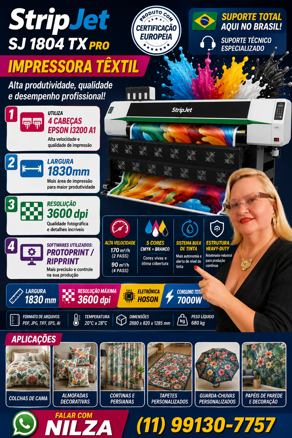 StripJet SJ 1804 TX PRO — Impressora têxtil