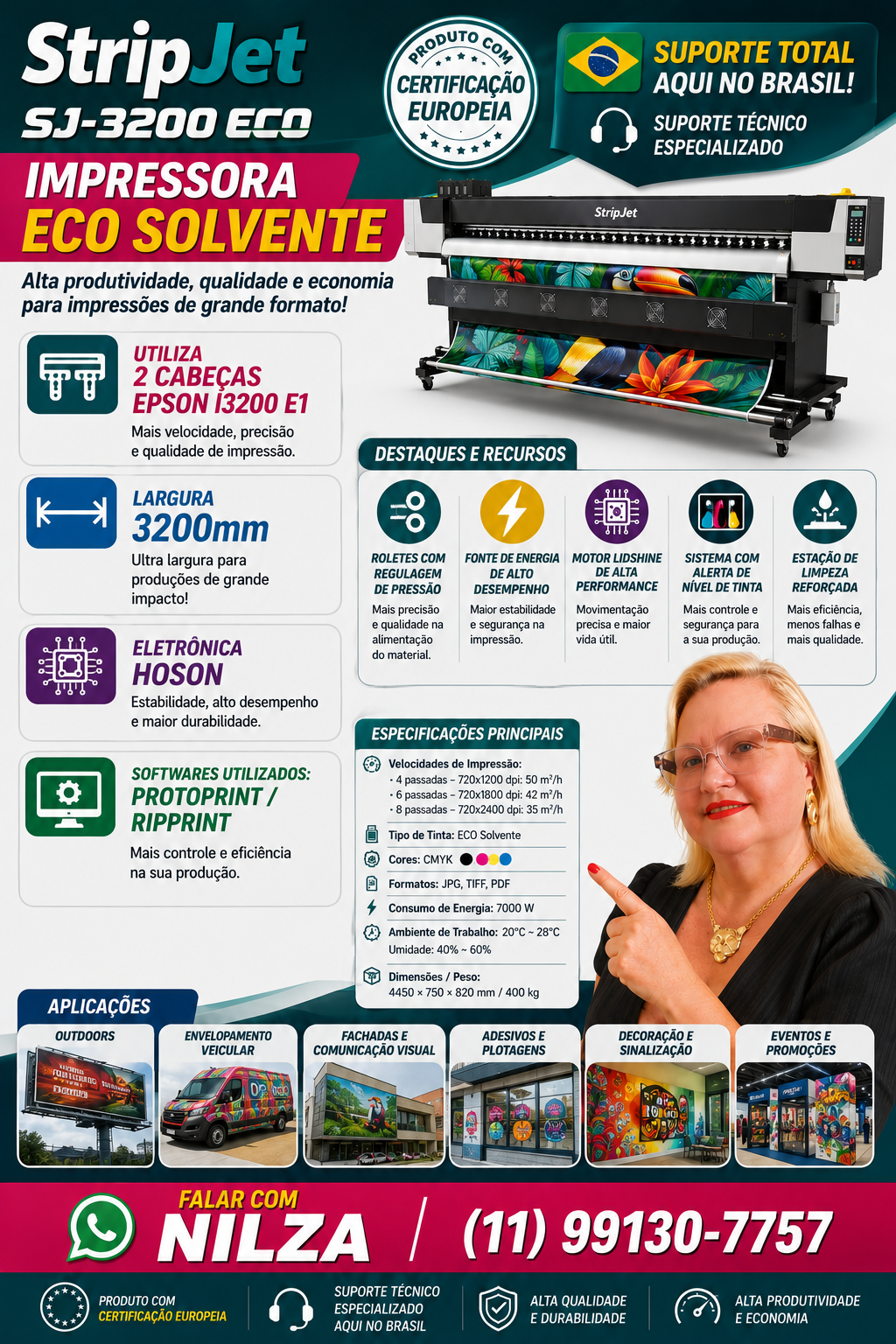 Flyer completo StripJet SJ-3200 ECO: características e aplicações