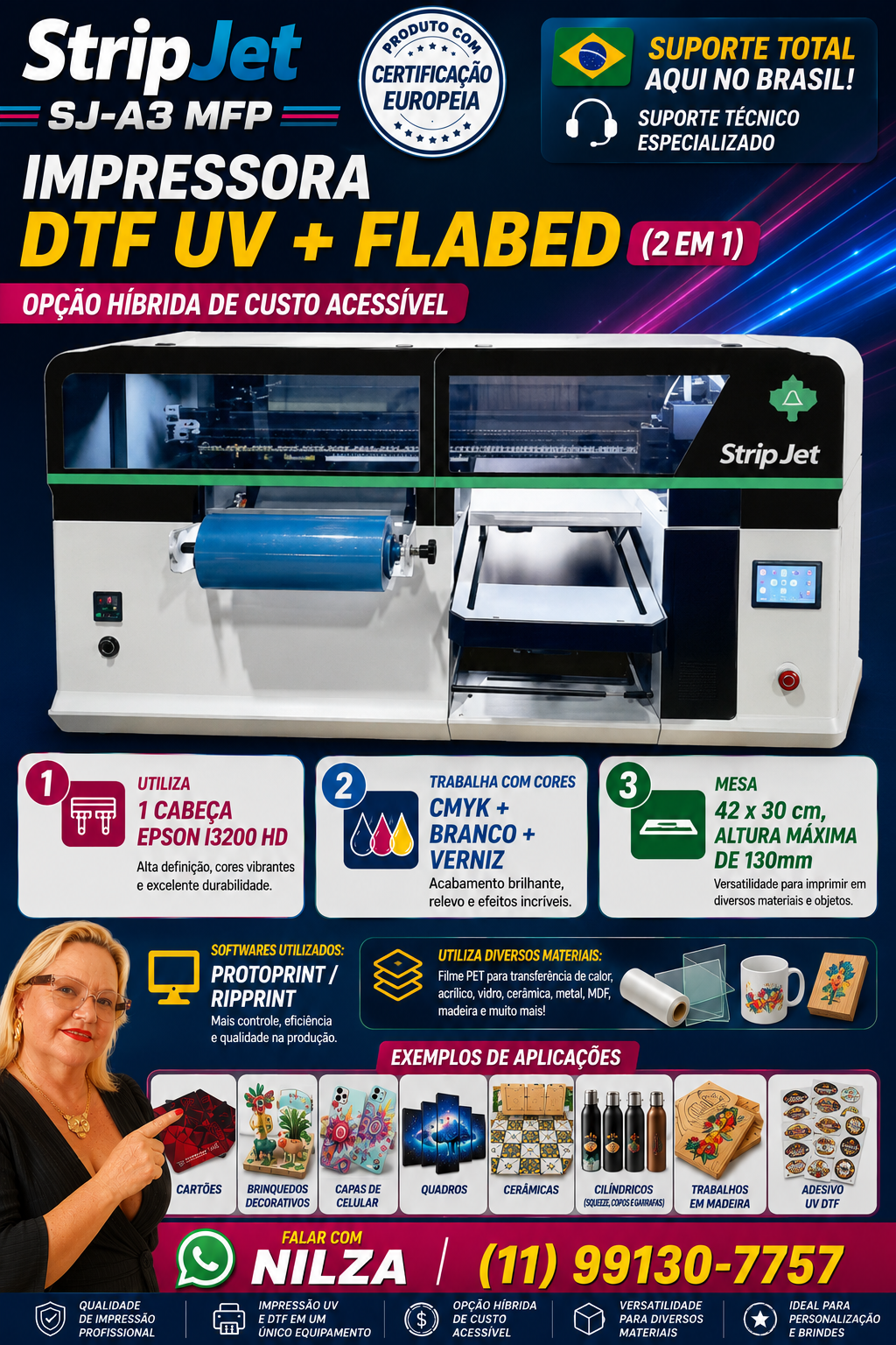 Flyer completo StripJet SJ-A3 MFP: características e aplicações