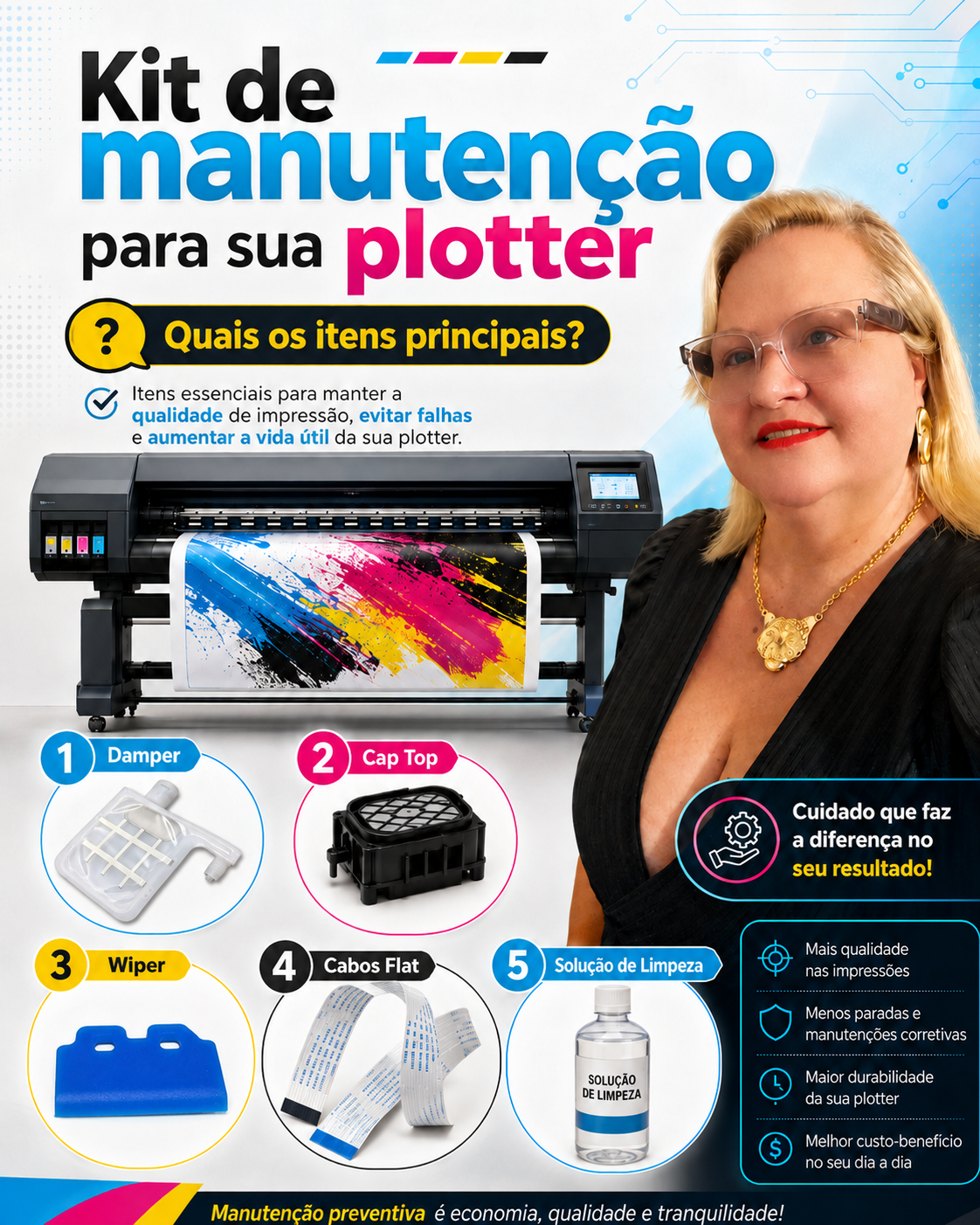 Kit de Manutenção Básico — flyer informativo com contato da Nilza.